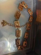 Vintage Native American Hammered Copper Concho Belt w turquoise Adjustable