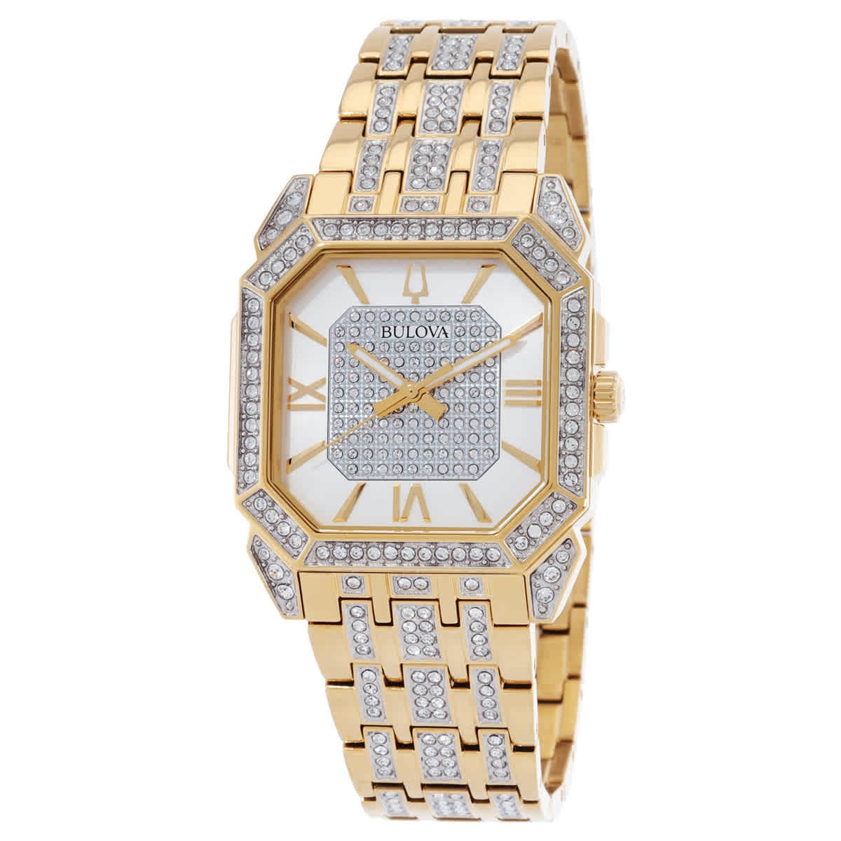 Bulova Octava Silver Dial Quartz Mens Watch 98A295