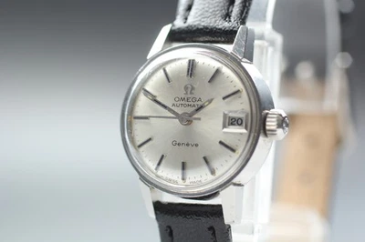 Vintage 1970 Omega Geneve Ladies Automatic Date Cal.681 Silver Sunburst Steel - Image 1 of 4