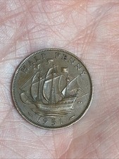 1951 King George VI Half Penny