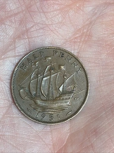 1951 George VI Half Penny — photo from the most recent tracked eBay sale