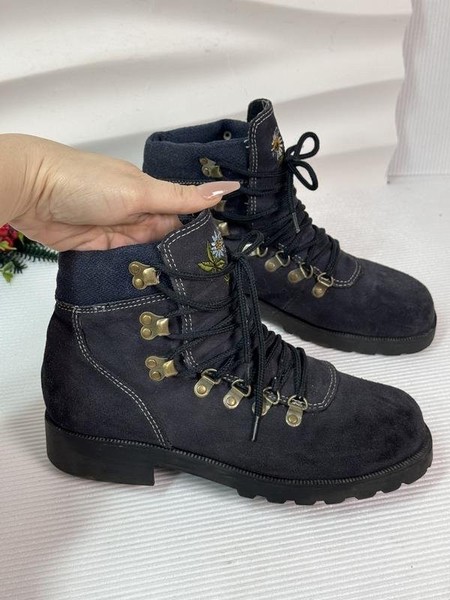 Women Frenzy Boots Navy Suede 37