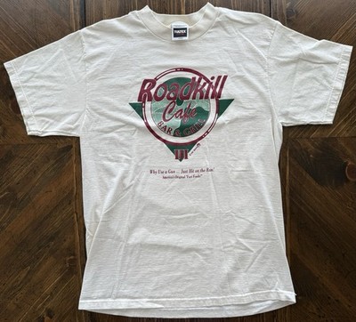 Vtg 1992 Roadkill Cafe T Shirt Large Tultex Cotton Double Sided Hunters Menu 90s