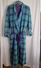 Vintage Victoria's Secret Gold Label Green Purple Plaid Robe Large 90s Y2K