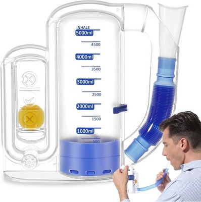 Breathing Exercise Device for Lungs, Lung Exerciser Device, 5000ml Capacity 