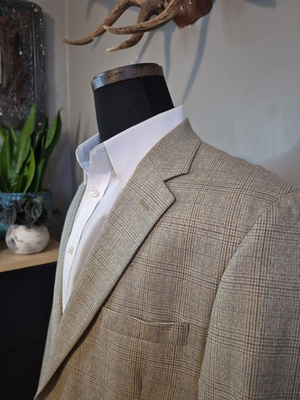#ad #ad 🇮🇹 Pronto Uomo Mens Sports Coat 44R Beige Multicolor Plaid 2 Button $29.99