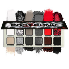 Black Grey Red Eyeshadow Palette Goth Makeup, Cold Silver Smokey Eye Shadow Comp