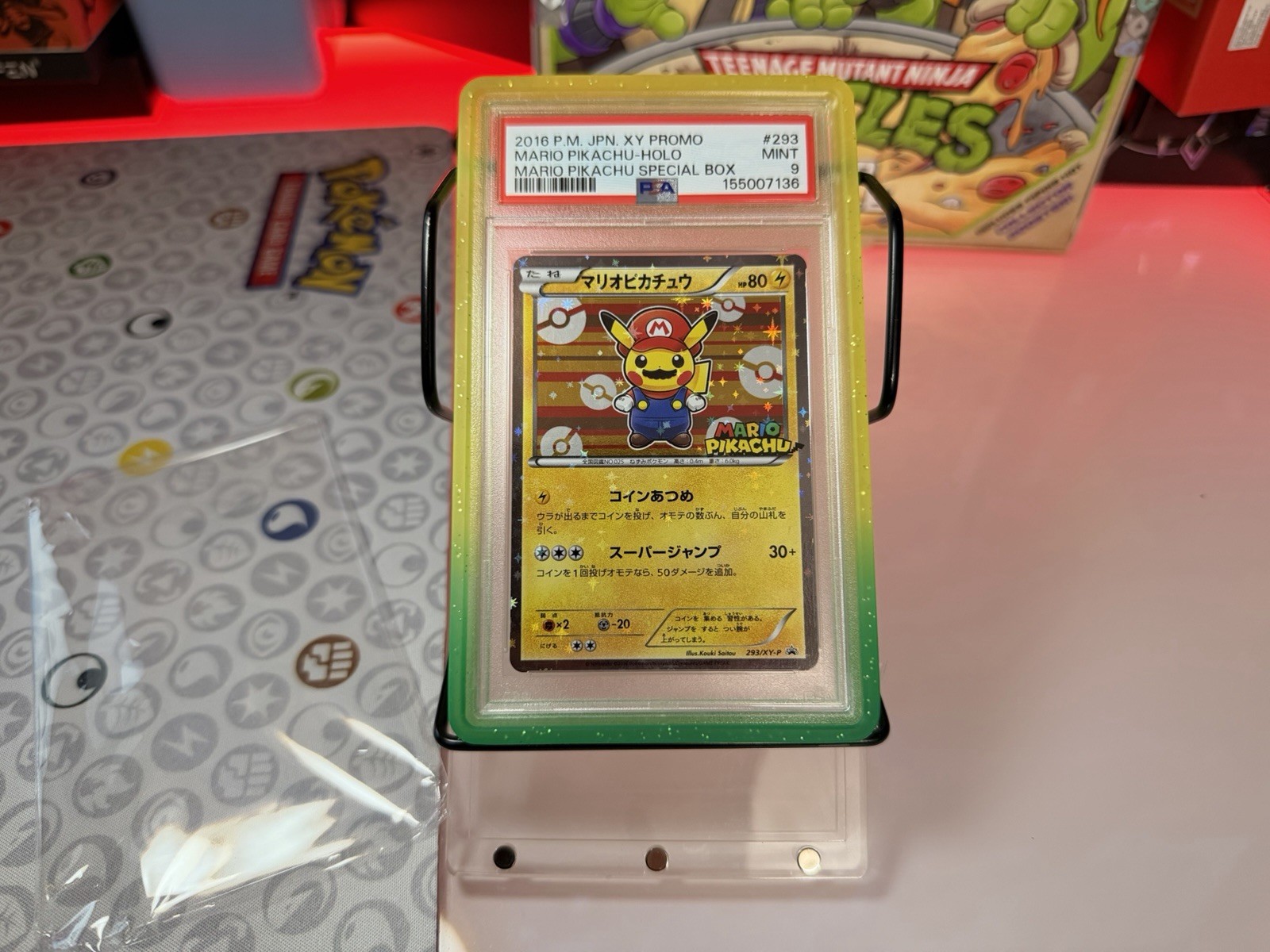 Pokémon Mario Pikachu Holo Promo PSA 9 2016 Japanese XY-P 293/XY-P Trading Card