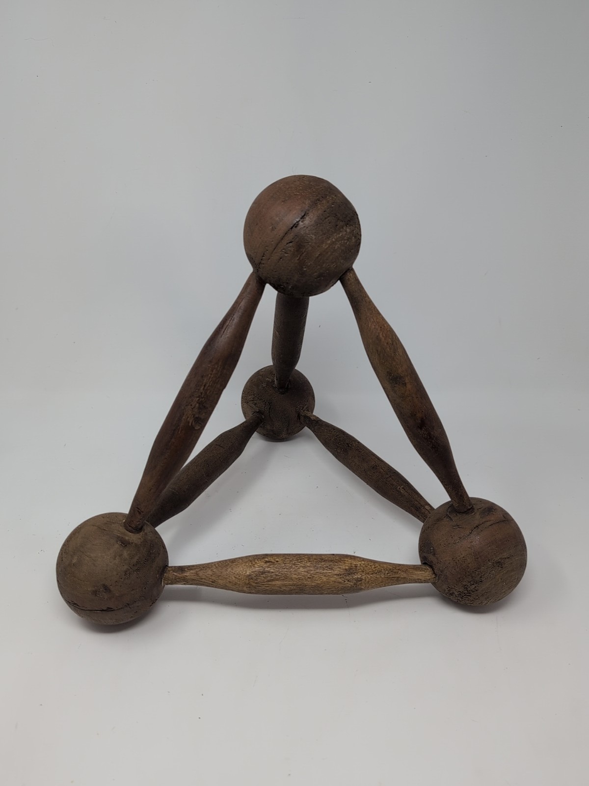 Large Anthropology Wood Pyramid Decorative Object Reclaim Wood 11x12 In