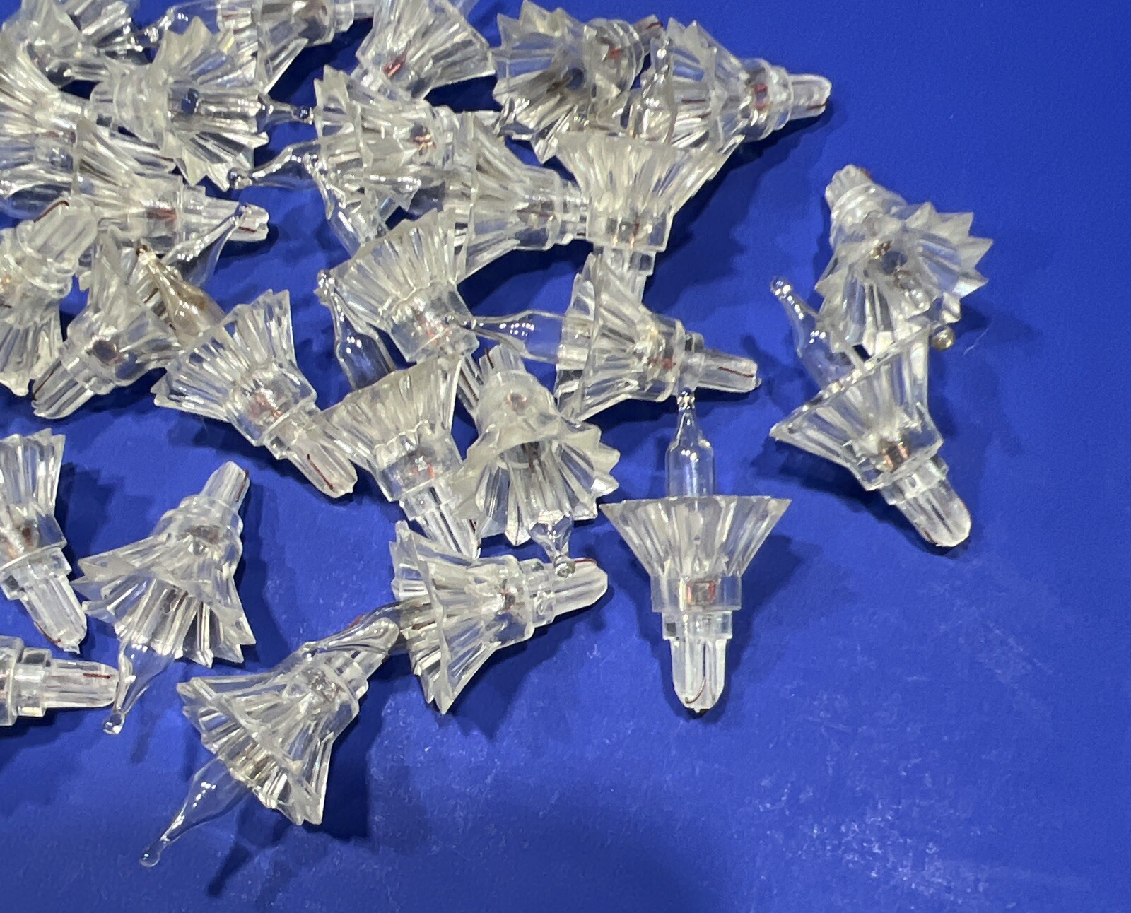 30 Vtg Christmas Tree String Light Bulb Cover Reflector Clear Plastic w