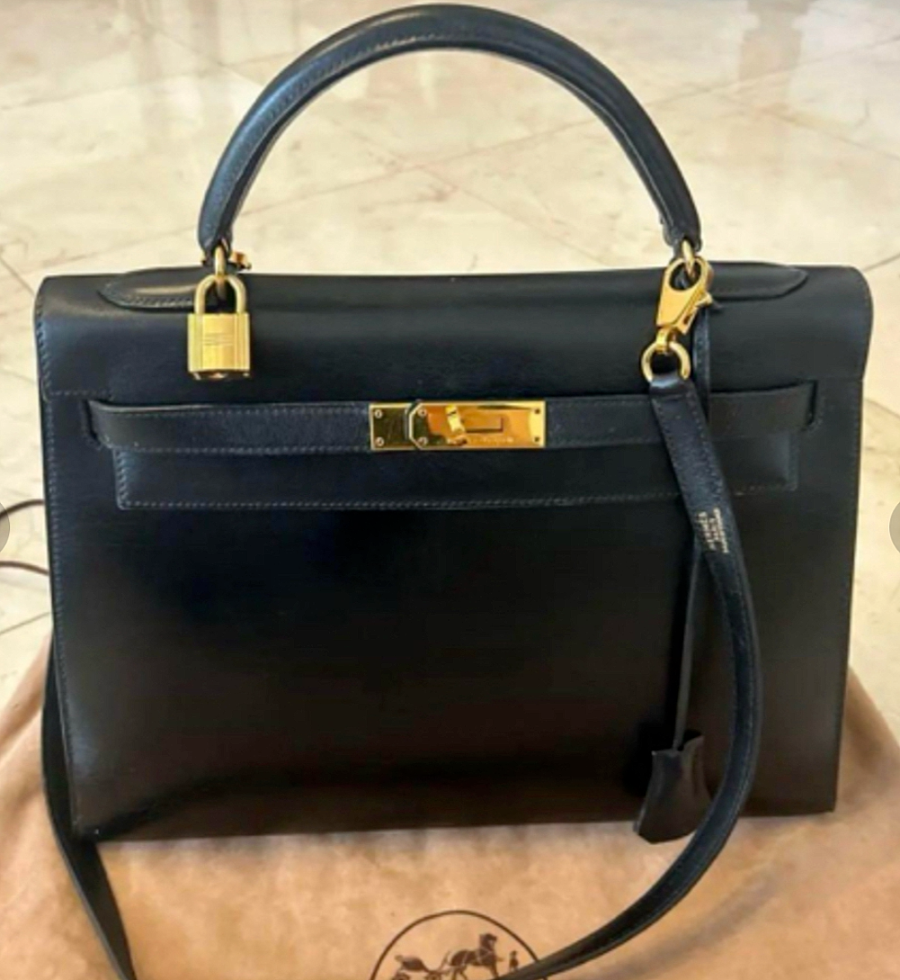 Hermes Handbag Kelly 32 Box Calf Black w/Gold Hardware | eBay Hermes Handbag Kelly 32 Box Calf Black w/Gold Hardware | eBay