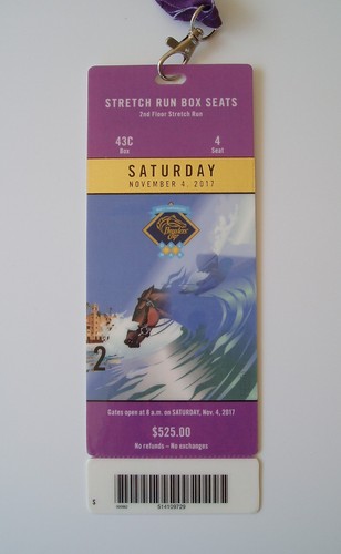2017 Del Mar Park Breeders Cup World Championship November 4 Ticket with Lanyard - Picture 2 of 8