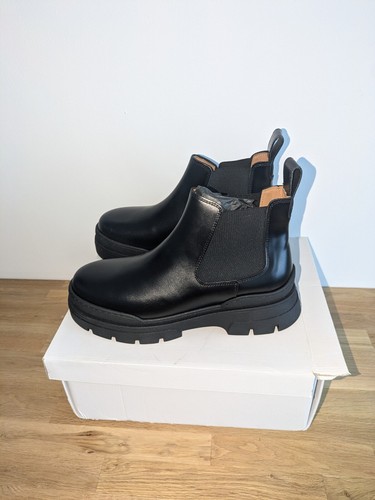 & Other Stories Chunky Leather Chelsea Boots Black Damen EU 42 UK 8 Brandneu