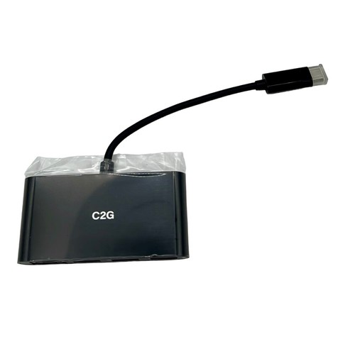 NEW C2G 29747 USB-C to Ethernet Adapter with 3-port Hub - Black - Picture 2 of 5