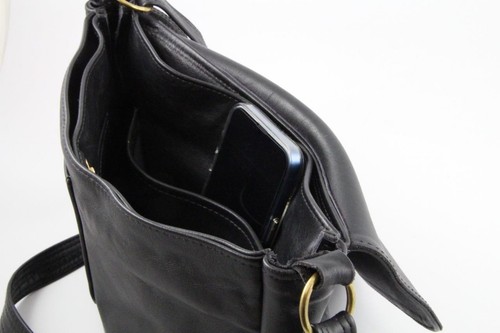 Bolso Bandolera Hecho a Mano The Beggars NH Cuero Negro Solapa Bolso Multi Compartimento - Imagen 17 de 24