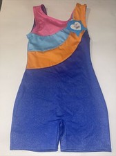 Moret Activar Girls Biketard Leotard Bodysuit Shimmer Colored Inserts Rhinestone