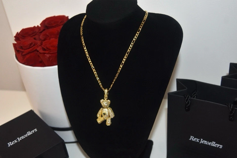 Rag-Doll Teddy 9ct Gold Pendant Necklace Chain Women Gold Filled - Image 3 of 4