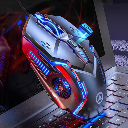 Ergonomic Wired Gaming Mute Mouse With RGB Light For Desktop Computer Laptop _wa - Photo 9/16