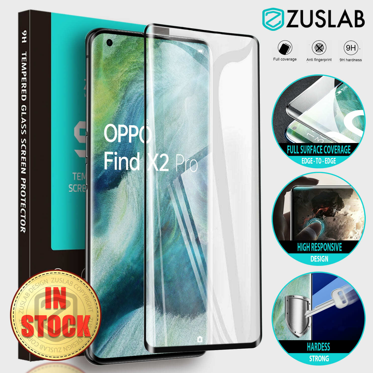 X2 Pro Oppo Find X2 Neo Glass Screen Protector 2-Pack Tempered
