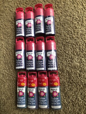PLAID Brush On Fabric Paint Lot of 12 In Denim Blue And Purple 1.1 Oz Bottles