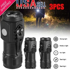 3Pack Tactical LED Flashlight Military Grade Torch Small Ultra Bright Light Lamp