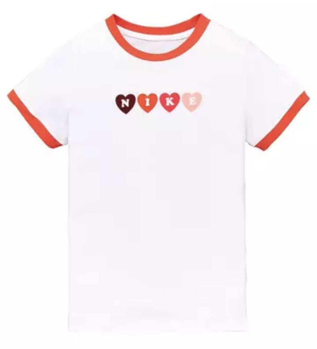 New Nike Love Heart Older Girls T-Shirt DO4633-100 | eBay