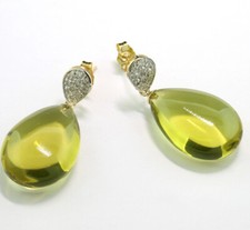 Lemon-Citrin Diamant Ohrhänger 35 carat 585-Gelbgold Wert 2.800 €  Neu