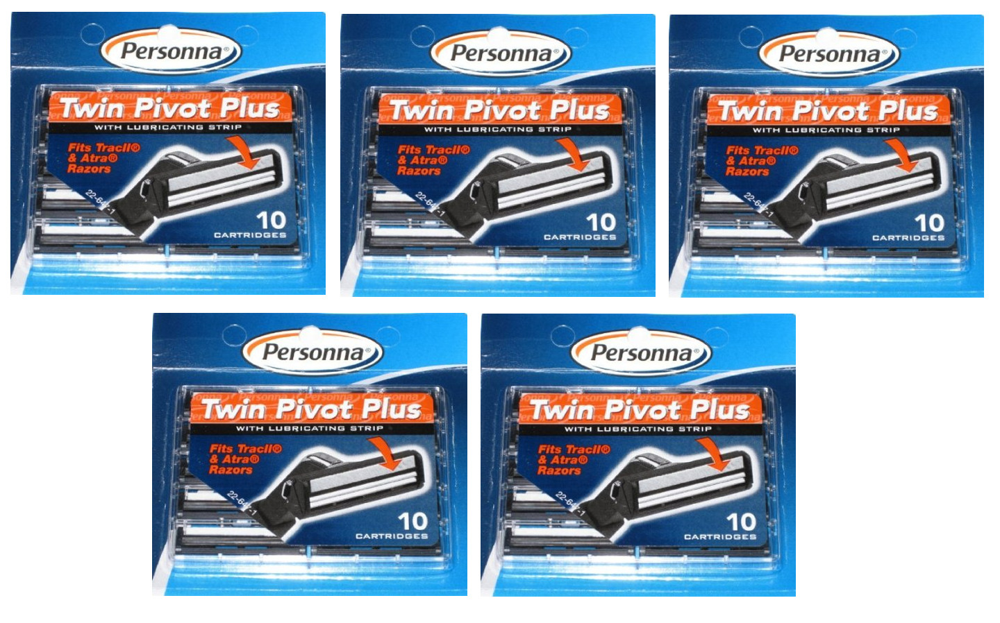 Personna Twin Pivot Plus Cartridges with Lubricating Strip 1