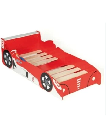 IDMarket - Lit Enfant Voiture Formule 1 Teddi 70 x 140 CM Rouge - Photo 1/2