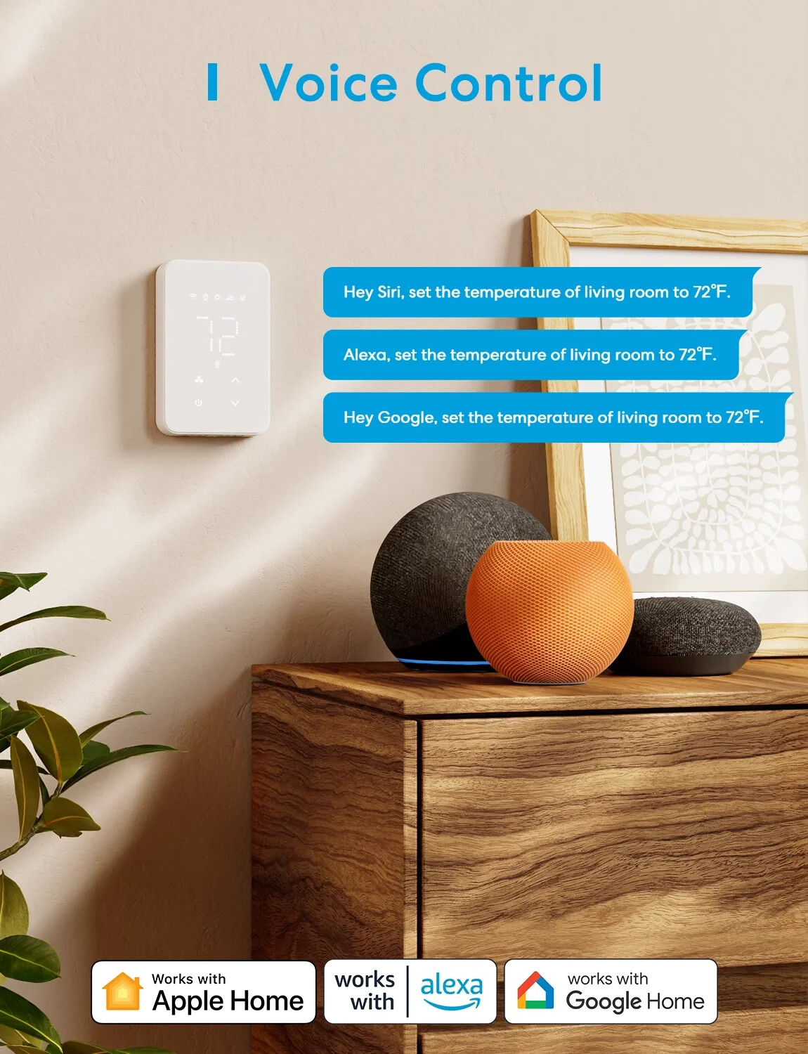 Meross Smart Electric Heating Thermostat, Works with Apple HomeKit (US