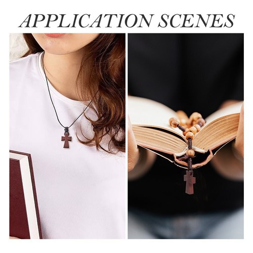 100x Saddle Brown Wooden Religion Cross Charms Pendants Jewelry Making 20x14x5mm - Picture 7 of 7