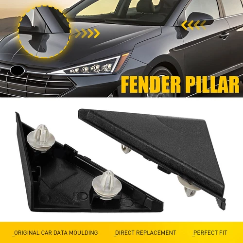 2x RH&LH Fender Pillar Trim Mirror Corner For Molding Hyundai Elantra 2017-2020