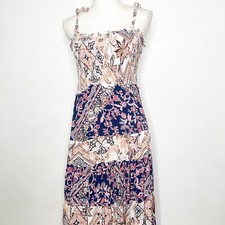 Astr The Label Anthropologie Tiered Patchwork Maxi Dress Size XS