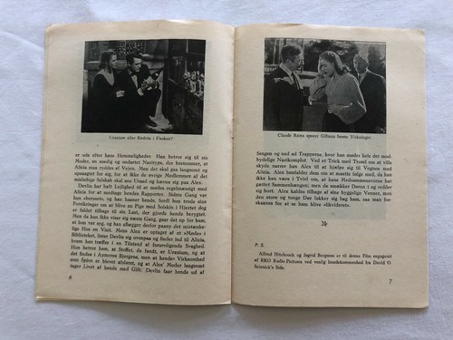 Notorious Cary Grant Ingrid Bergman Alfred Hitchcock 1946 Danish Movie Program - Picture 6 of 7