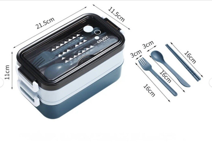 Lunch Box For Kids Adults Food Container,3 Layers All-in-One Stackable Bento Box