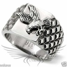 Men'S Classy Stainless Steel Eagle Ring 8 9 10 11 12 13 Tk126