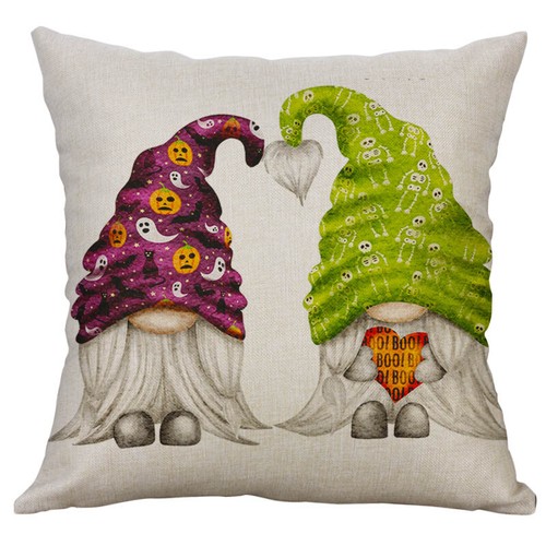 Happy Halloween Gnomes Throw Pillow covers Trick Or Treat Pumpkin Cushion Cover - Picture 21 of 21