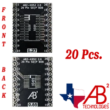 SOIC20 TSSOP20 Black PCB Adapter Boards for SMD to DIP Panel of 20
