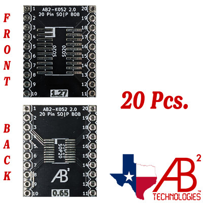 SOIC20 TSSOP20 Black PCB Adapter Boards for SMD to DIP Panel of 20