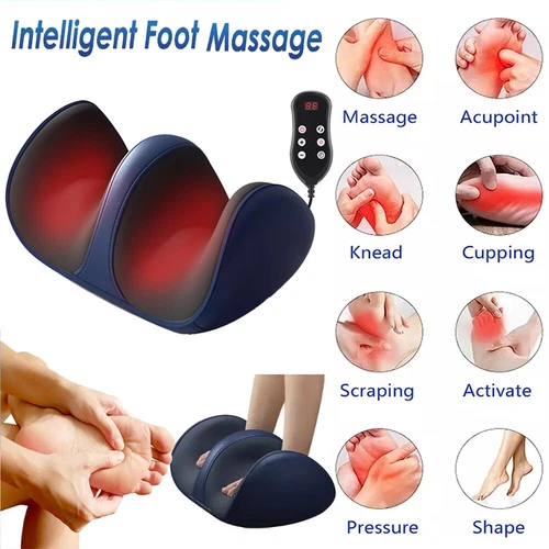 Heated Shiatsu Foot Calf Massager Machine Kneading Rolling With Heat Pain Relief - Picture 1 of 16