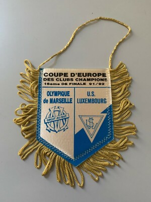 OM Olympique de Marseille rare large vintage football pennant