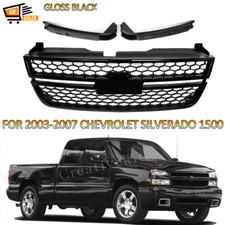 New Gloss Black Grille Assembly For 2003-2007 Chevrolet Silverado 1500 2500 3500