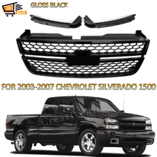 New Gloss Black Grille Assembly For 2003-2007 Chevrolet Silverado 1500 2500 3500