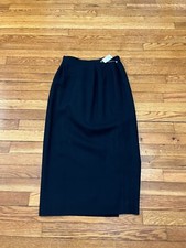 Vintage USA Talbots Black Pencil Mid Length Skirt Women's Size 6 NWT