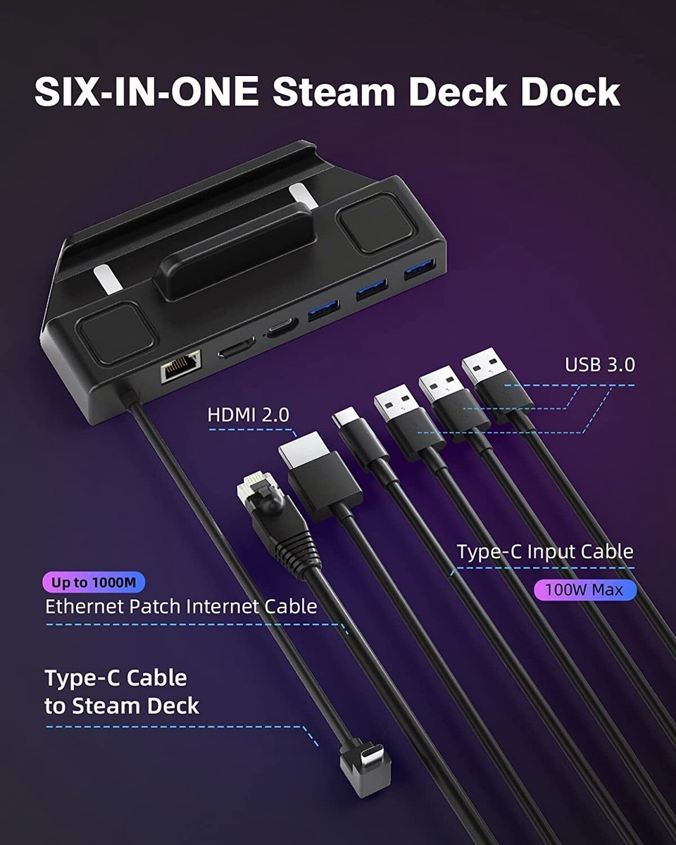 steamdeck ドック Amazon.com: Steam Deck Dock 6-in-1 Docking Station for Steam