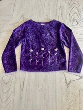   In Design  Girl  s Shirt/Top Purple w/ Lavender Stem Rose Buds Long Sleeve Sz 6