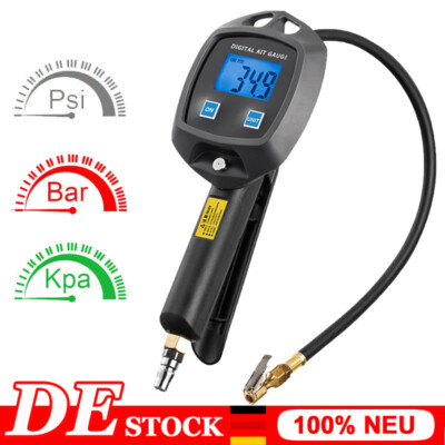 LCD Digital Reifenfüllpistole Luftdruckprüfer Druckluft Reifenfüller Manometer