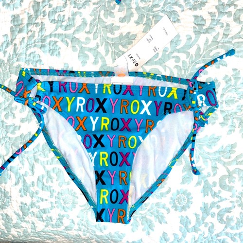 Roxy Girl NWT Tiki triangle top logo bikini swimsuit blue size 14 - Picture 4 of 5