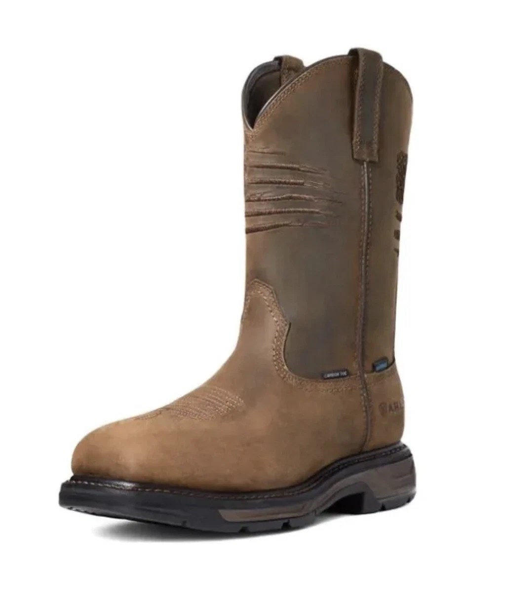 Ariat Men s WorkHog XT Patriot H2O Brown Work Boots 10036002 Carbon Toe 12 EE