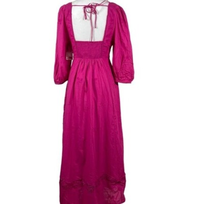 Free People NEW Boho Lisa Lace Eyelet Midi Dress Size L Fuchsia $298 | eBay Free People NEW Boho Lisa Lace Eyelet Midi Dress Size L Fuchsia $298 | eBay